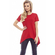 Women's split back long-line top in red