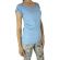 Women's short sleeve slubby top in light blue