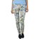 Women's cigarette floral trouser beige-blue