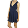 Deep V-neck cut out back skater dress in navy