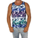 Humor men's Tank top Djon with blue-purple leaf print