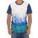 Humor men's T-shirt Karlzon blue with front print