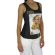 Γυναικείο αμάνικο μπλουζάκι πριντ Paris Hilton με στρασάκια