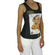 Women's sleeveless top with Paris Hilton print and rhinestones