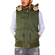 Men's khaki cotton gilet with hood