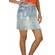 Women's distressed denim skirt with splash paint