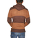 Men's hooded knit jacket in brown-camel