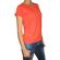 Women's short sleeve top in bright coral