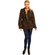 Women's khaki parka jacket with faux-fur collar