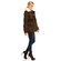 Women's khaki parka jacket with faux-fur collar