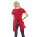 Women's split back long-line top in red