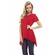 Women's split back long-line top in red