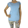 Women's short sleeve slubby top in light blue