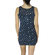 See through bodycon mini dress blue with stars