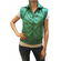 Women's hooded nylon sleeveless short jacket in green