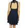 Deep V-neck cut out back skater dress in navy