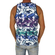 Humor men's Tank top Djon with blue-purple leaf print