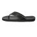 Men's flip flop sandals leather-canvas in black-grey