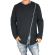 Men's longline sweatshirt Humanism black with asymmetrical zip