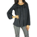 Women's collarless shirt Joyce black