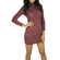 Speckled knit bodycon mini dress in bordeaux