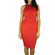 Embellished neckline bodycon dress in red