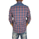 Missone men's blue checked shirt with denim details