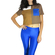 Glamorous patchwork cropped suede top