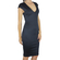 V front bodycon midi dress navy