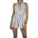 Striped playsuit with deep V-neck