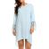 Mini dress aqua with lace details on sleeves