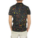 Men's pique polo shirt black with splashes