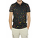 Men's pique polo shirt black with splashes