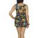 Migle + me open back playsuit black with floral