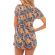 Playsuit in peach with palm tree print