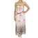 Strapless pink floral maxi dress