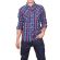 Men's check shirt blue in slim fit