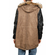 Men's sherpa lined parka jacket in brown with leather-look sleeves