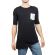 Longline t-shirt μαύρο με Paperino's τσέπη