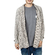 Men's open front longline cardigan ecru marl