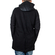 Men's felt parka black with fake-leather details