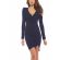 Wrap front long sleeved dress in navy
