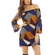 Bardot shift dress multi colour with flare sleeves