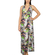 Empire halter neck multi print maxi dress