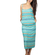 Retro print strappy midi dress aqua