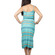 Retro print strappy midi dress aqua