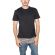 Oyet longline T-shirt black with striped layer