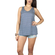 Cut out back sleeveless top blue