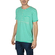 Men's striped button-down t-shirt in green-white