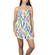 Mini strap dress bue print with pom pom hem